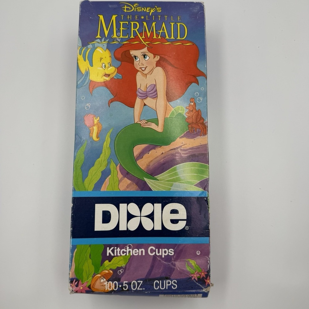 Vintage 1992‎ Disney The Little Mermaid Dixie Cups 100 Count 5oz 90s NOS Sealed